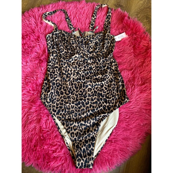 Victorias Secret One Piece Swimsuit Size XL Cheetah Full Coverage - Picture 1 of 5